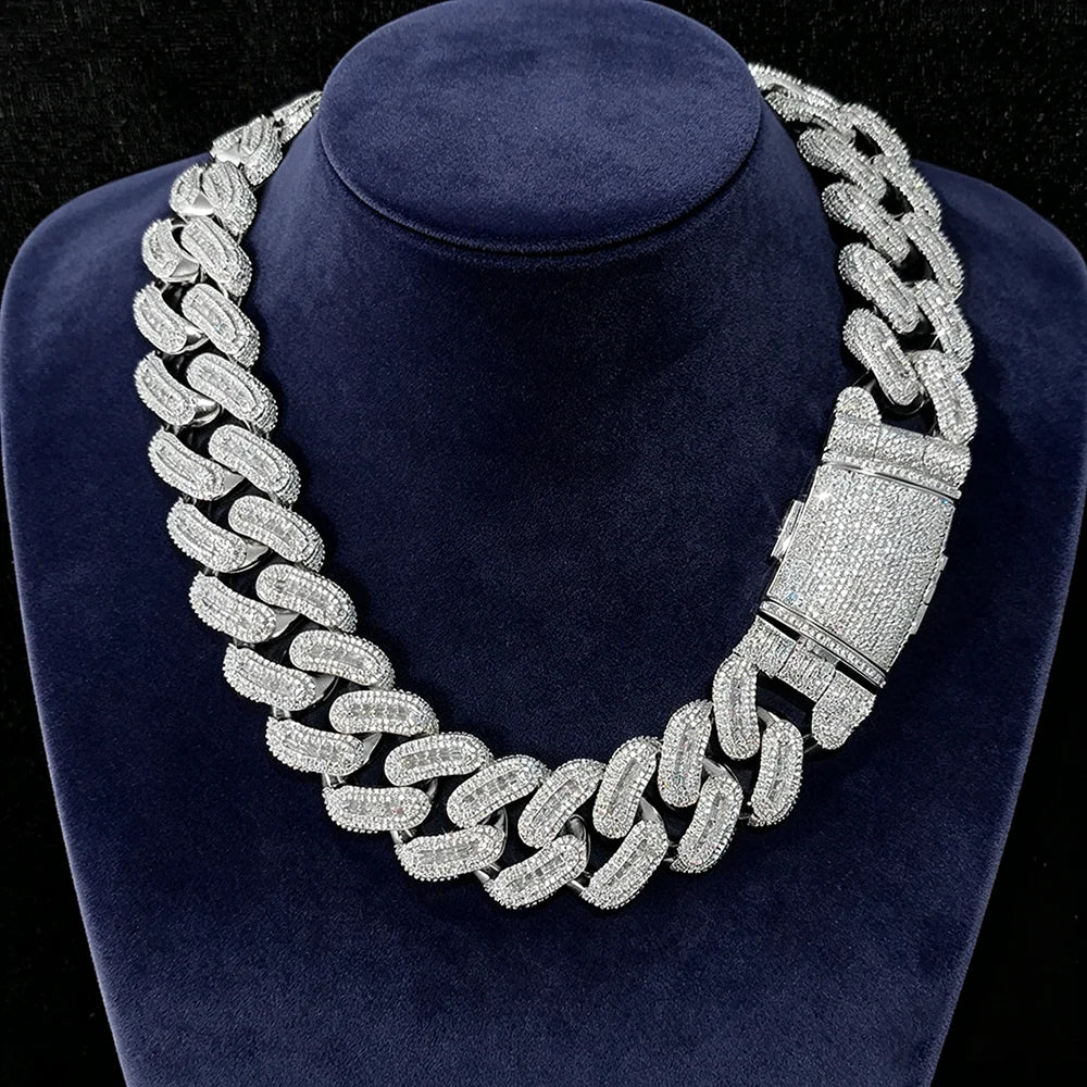 Ultra Wide 29mm Moissanite Miami Cuban Link - Massive S925 Sterling Silver Iced Out Chain - Heavyweight Hip Hop Jewelry
