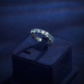 5mm 925 Sterling Silver Rare Blue Moissanite Eternity Ring