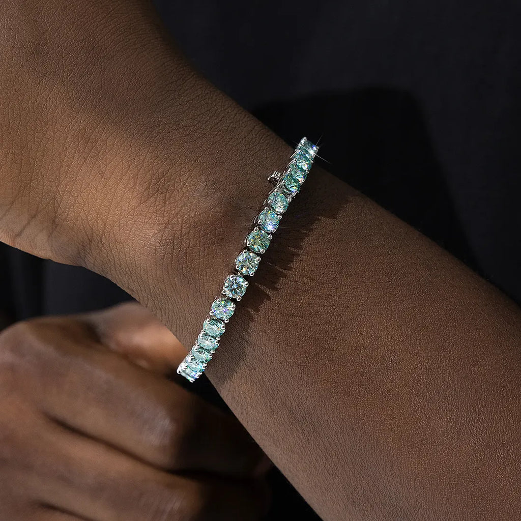 925 Sterling Silver Moissanite Tennis Bracelet
