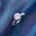 925 Sterling Silver Round Cut stone side Engagement Ring