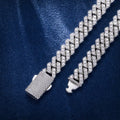 10MM Single Row Moissanite Prong Cuban Chain and Bracelet